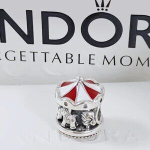 Pandora Merry Go Round Carousel Love Peace Believe Holiday Charm S925 with box